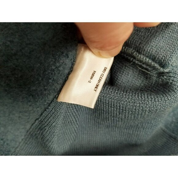 eileen fisher boiled wool Teal Coat 3 snap Closure ribbed sides size small - Picture 12 of 16